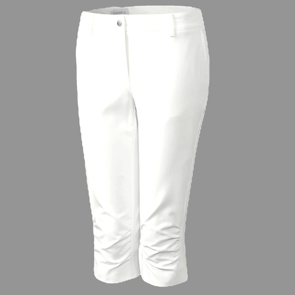 ANNIKA CUTTER &BUCK  CAPRIS WHITE RUCHED LEGS STRETCHY IN SIZE 12